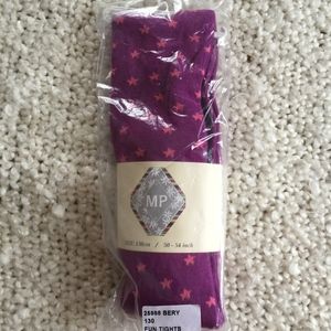 Garnet Hill knit star tights, New , 130/80% cotton